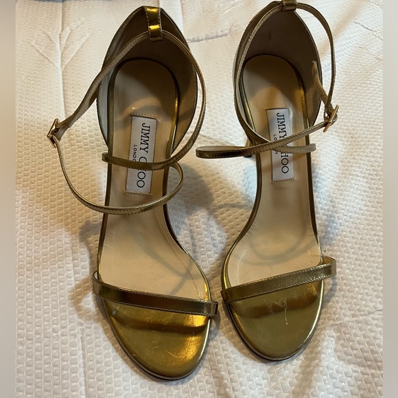 Jimmy Choo Shoes - Jimmy Choo Gold Strappy Heels